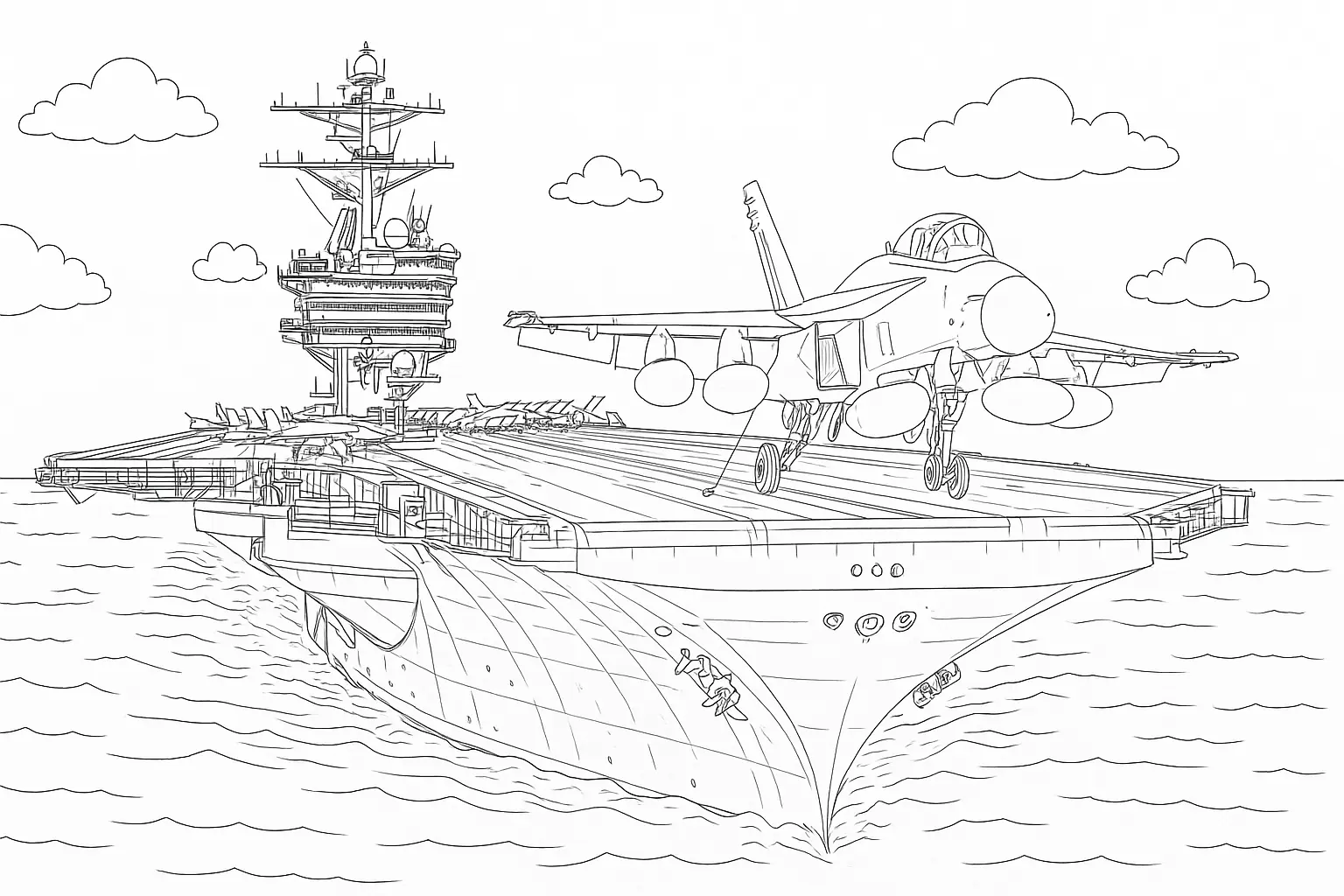 Flugzeugträger mit Kampfflugzeug