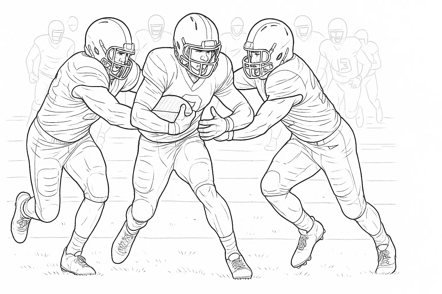 Gratis American Football Ausmalbild jetzt ausdrucken