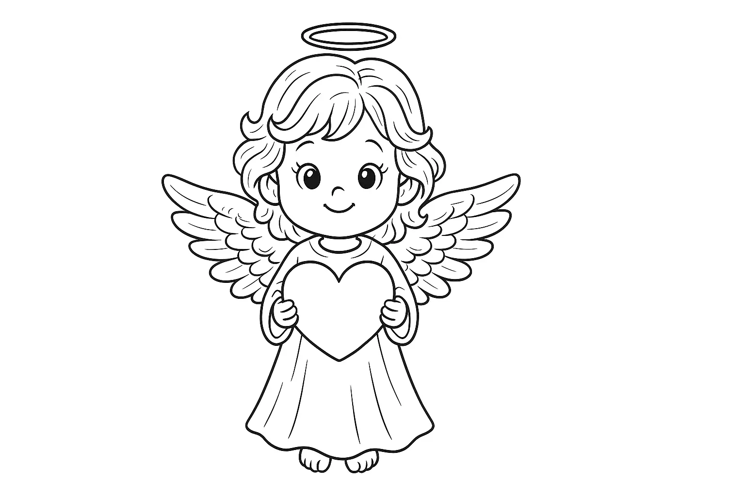 Engel mit Herz – Ausmalbild für Kinder mit Symbolkraft