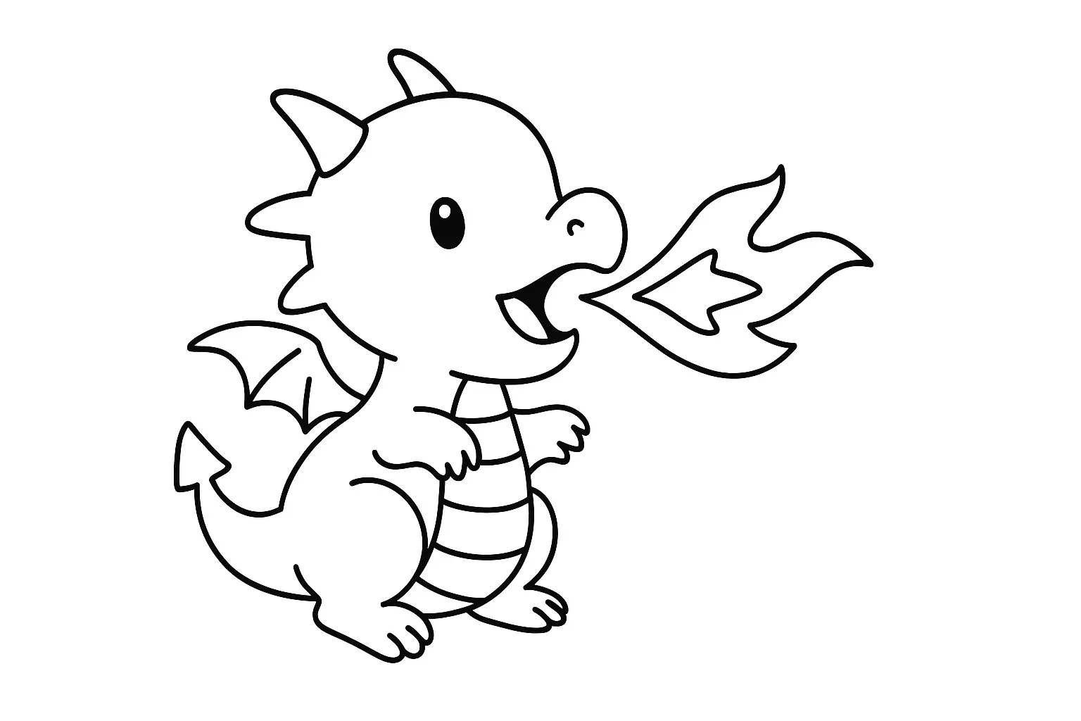 Ausmalbild Babydrache kostenlos herunterladen und drucken