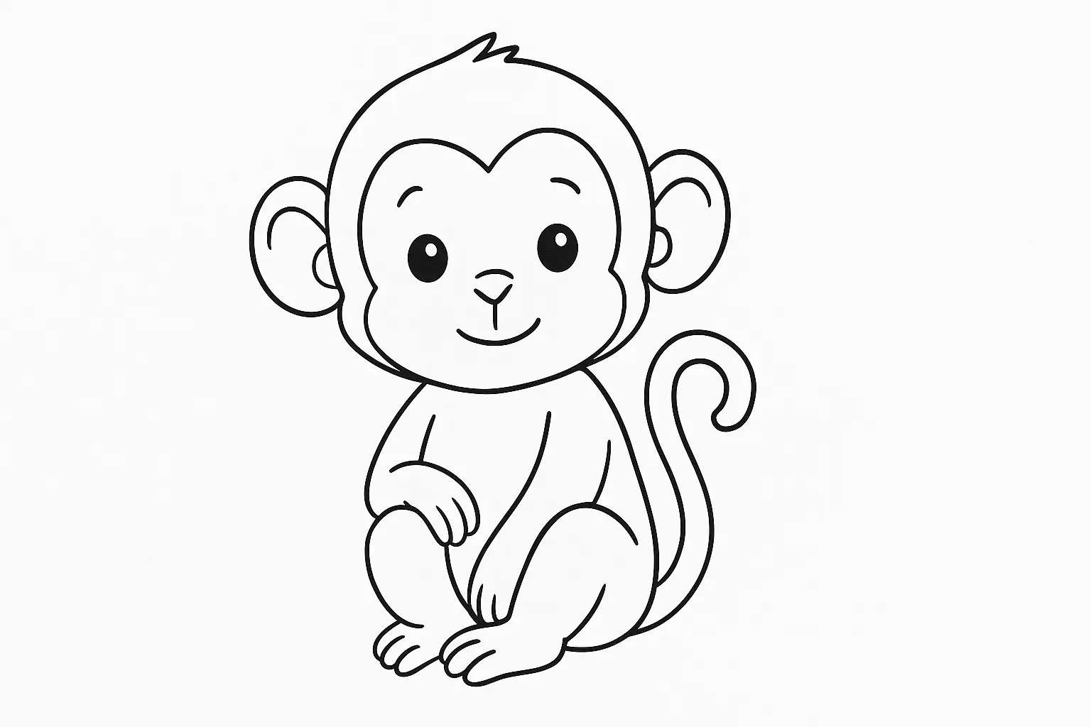 Affenbaby als Malvorlage für Kinder