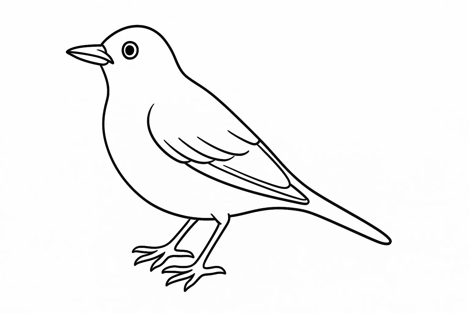 Kostenlose Amsel Malvorlage als PDF zum Ausmalen für Kinder