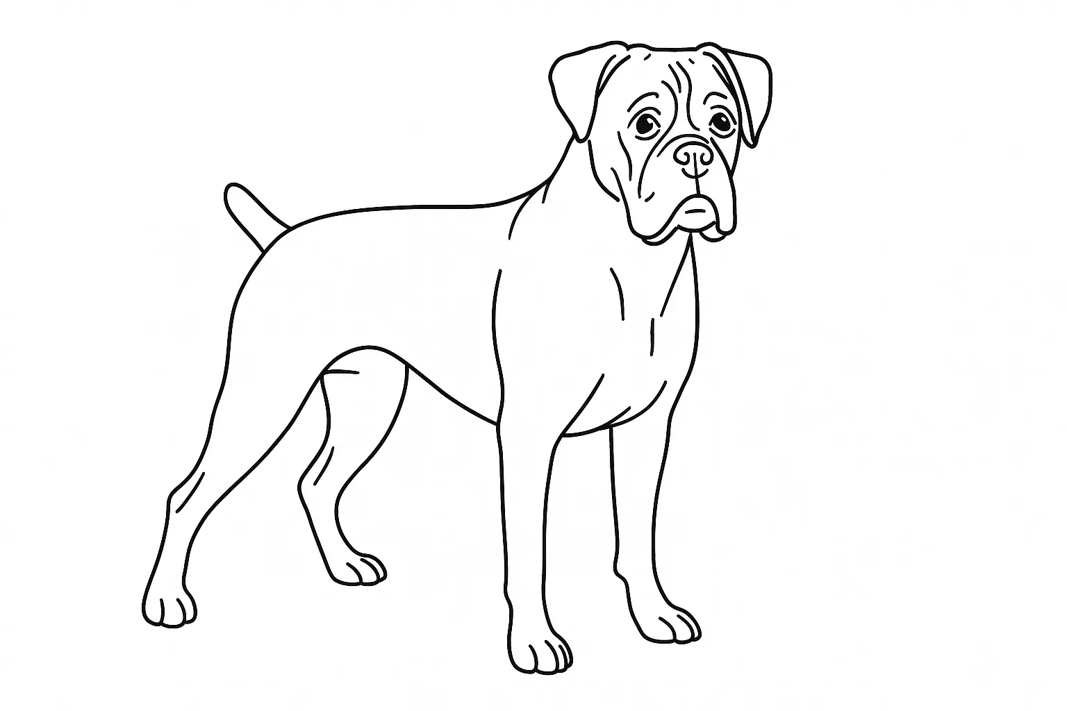 Boxer Hund Ausmalbild – Malvorlage für Kinder gratis PDF