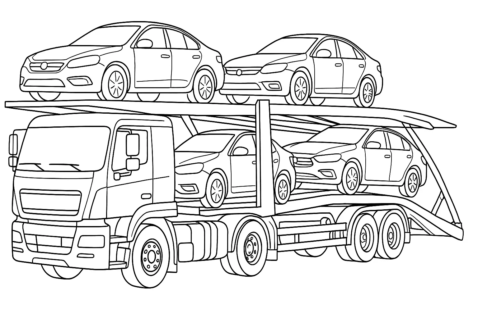 Autotransporter mit Autos