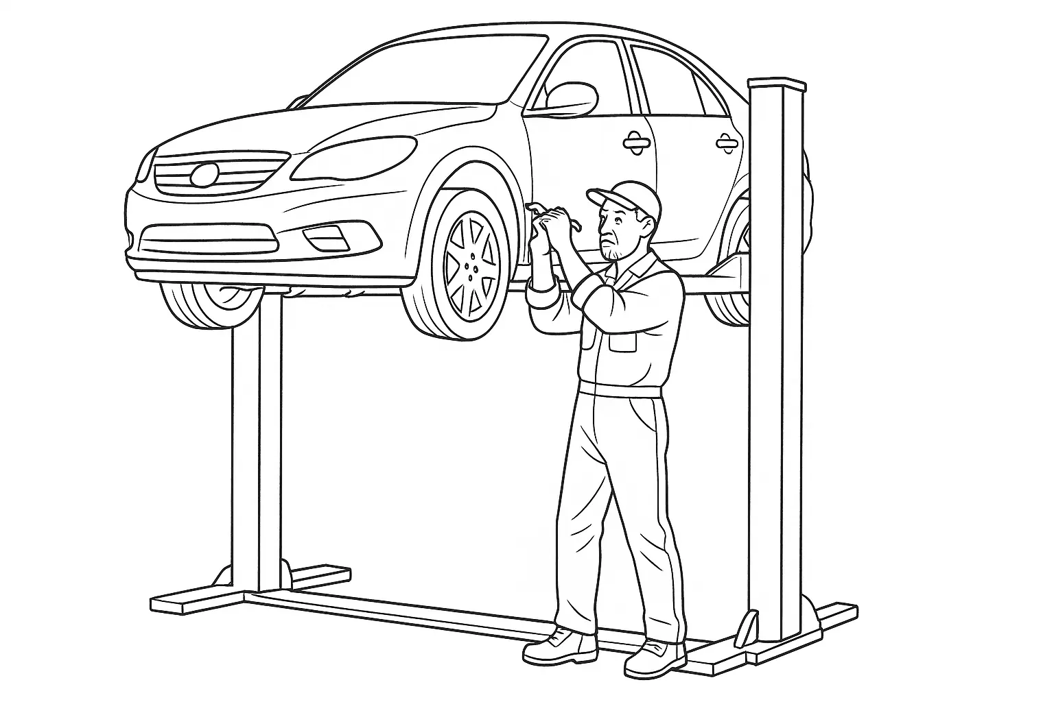 Werkstatt und Hebebühne für Kinder