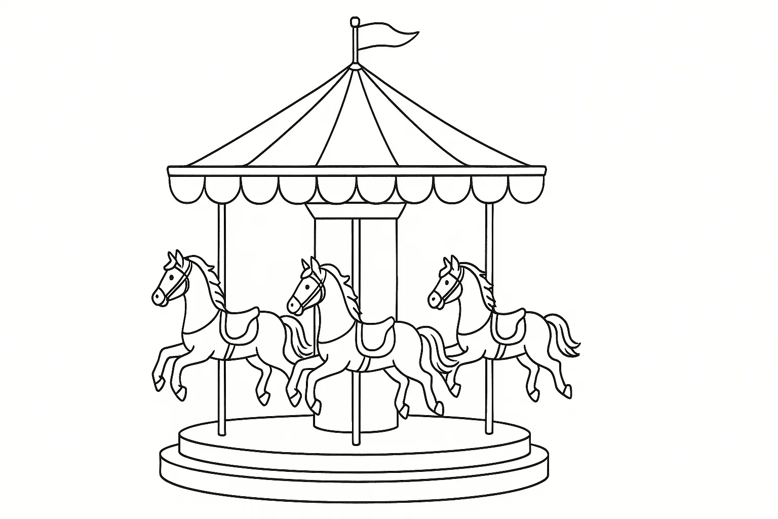 Karussell Malvorlage zum Ausdrucken – gratis Download
