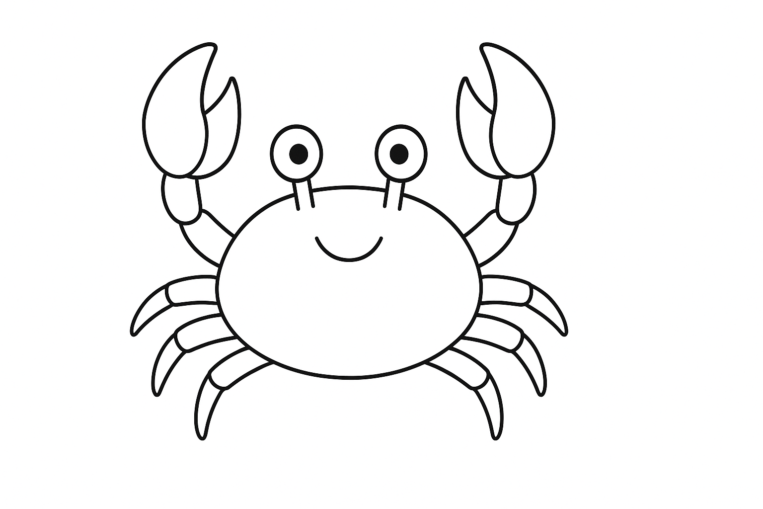 Cheerful Crab Coloring Page – Simple Design