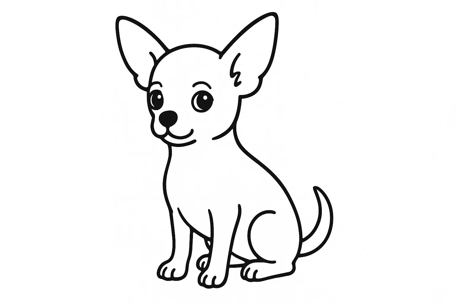 Chihuahua Ausmalbild für Kinder zum Ausdrucken als Vorlage