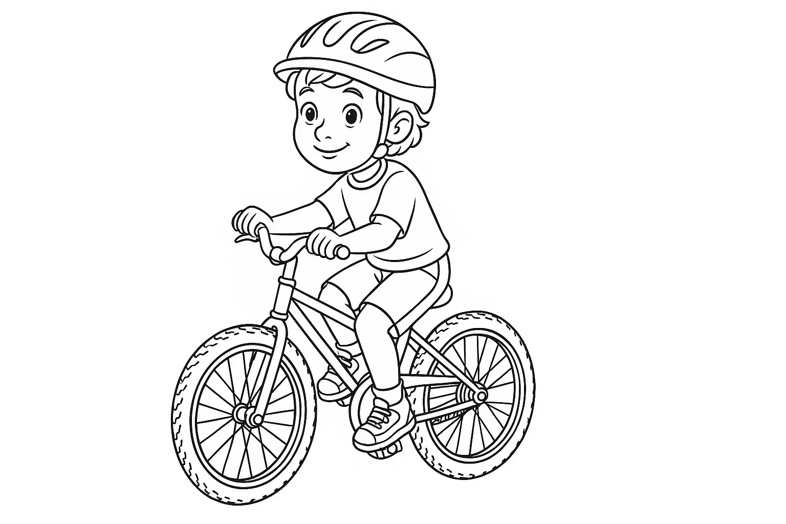 Kind fährt Fahrrad im Freien