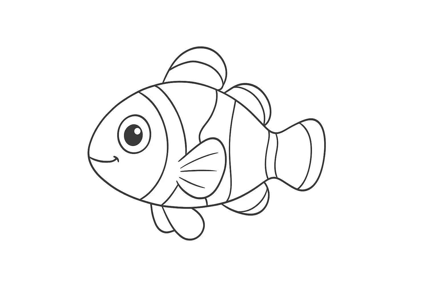 Clownfisch als einfache Malvorlage