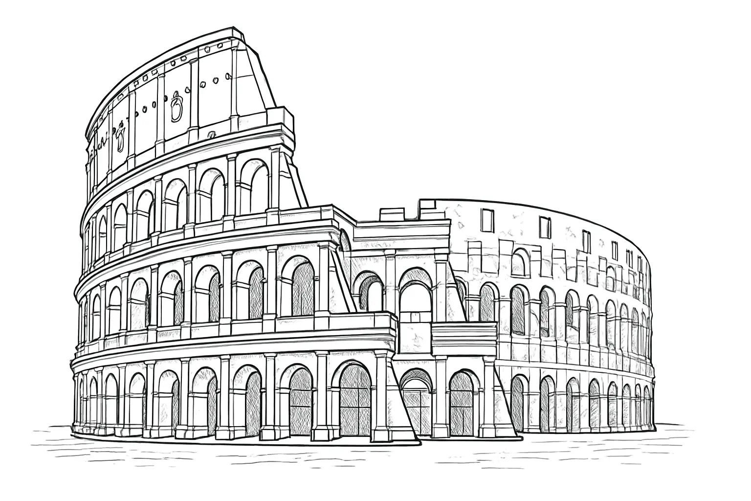 Kolosseum Malvorlage gratis