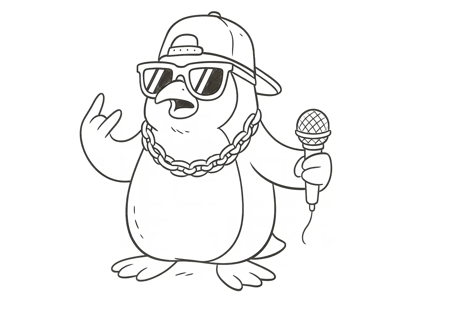 Cooler Pinguin rappt los – tierisches Malmotiv