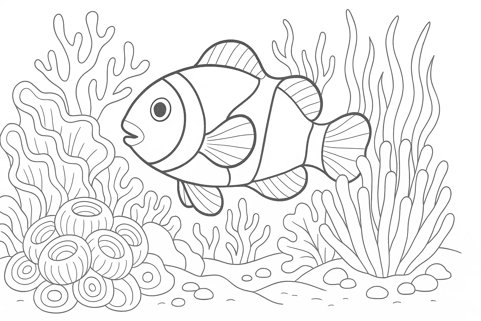 Korallenriff mit Clownfisch für Kinder