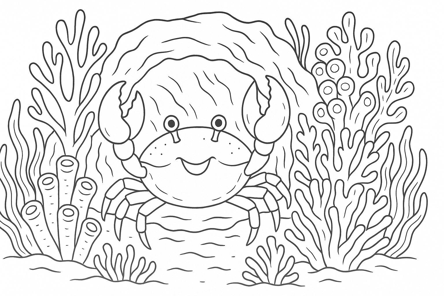 Crab Hidden in a Coral Reef