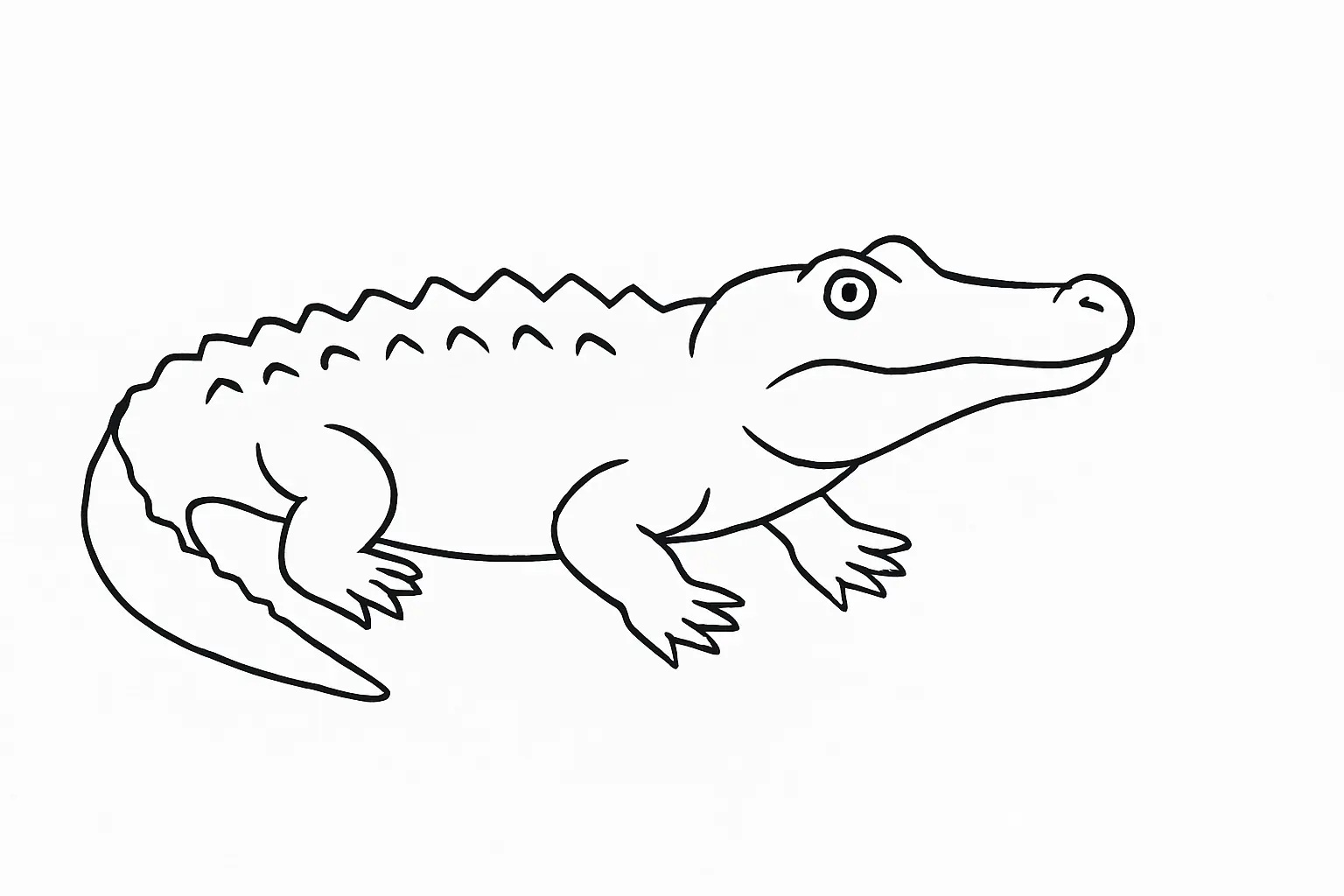 Krokodil Ausmalbild für Kinder – Gratis Malvorlage A4