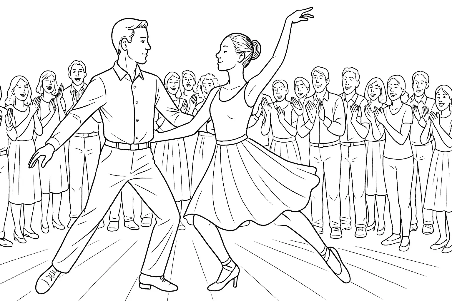 Tanzpaar mit Publikum