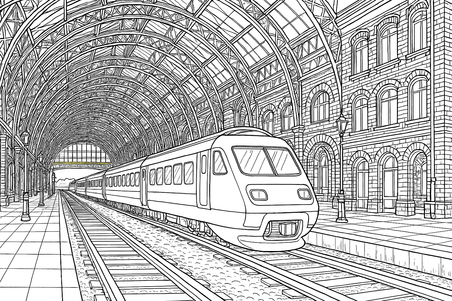 Detailed Train Station Building
