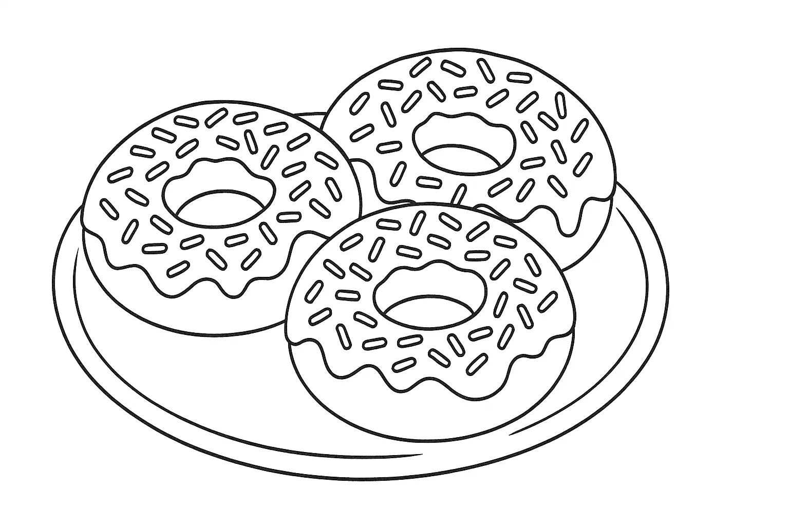 Donuts Ausmalbild – süße Malvorlage zum Ausdrucken