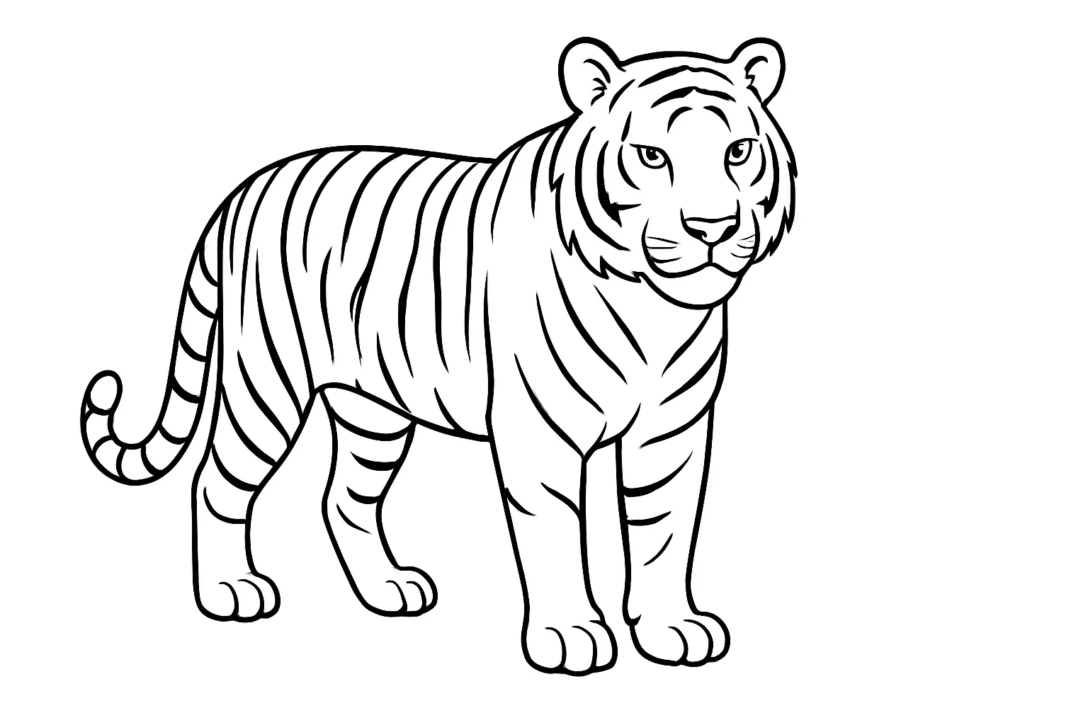 Tiger-Motiv einfach auszumalen