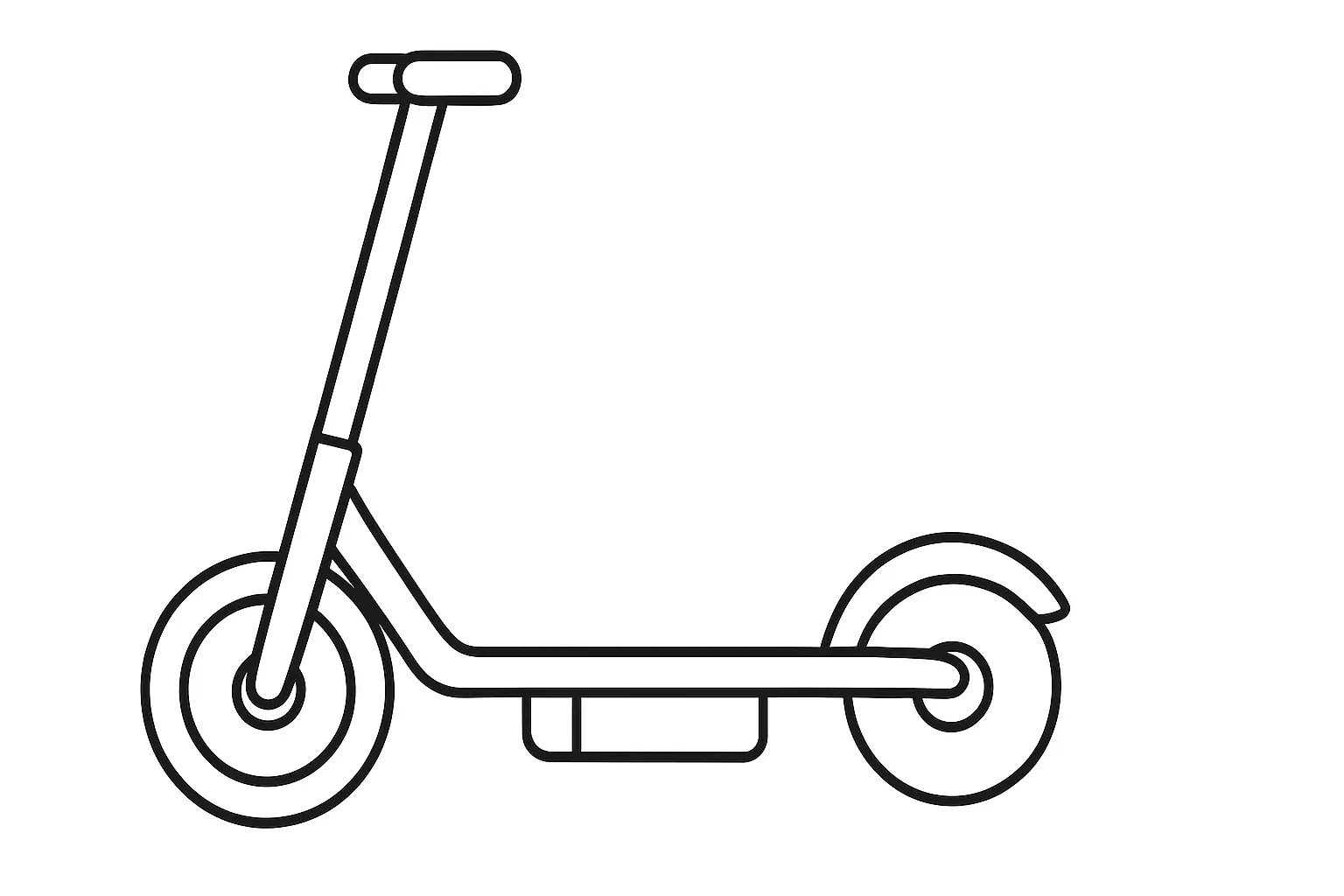 Elektroroller Ausmalbild – Vorlage zum Ausdrucken gratis