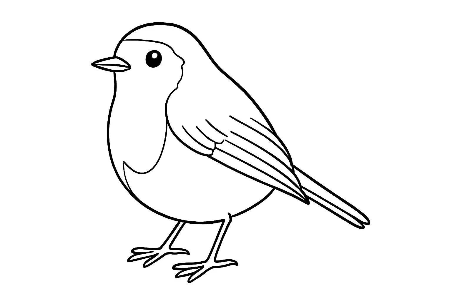 Rotkehlchen Ausmalbild – Malvorlage zum Ausdrucken