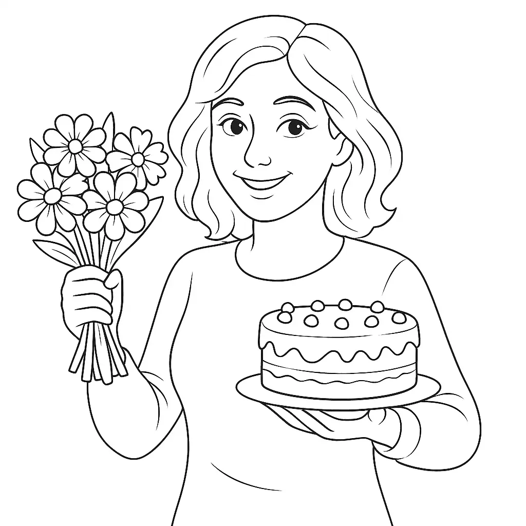 Blumen und Kuchen zum Muttertag