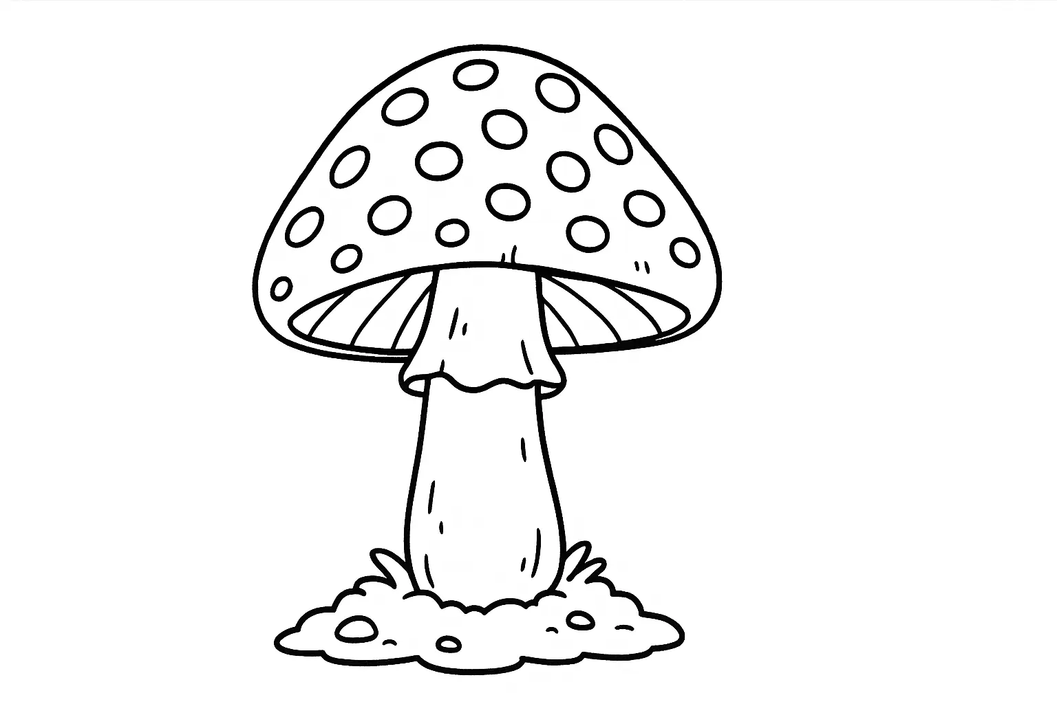 Fliegenpilz Ausmalbild kostenlos – Malvorlage für Kinder