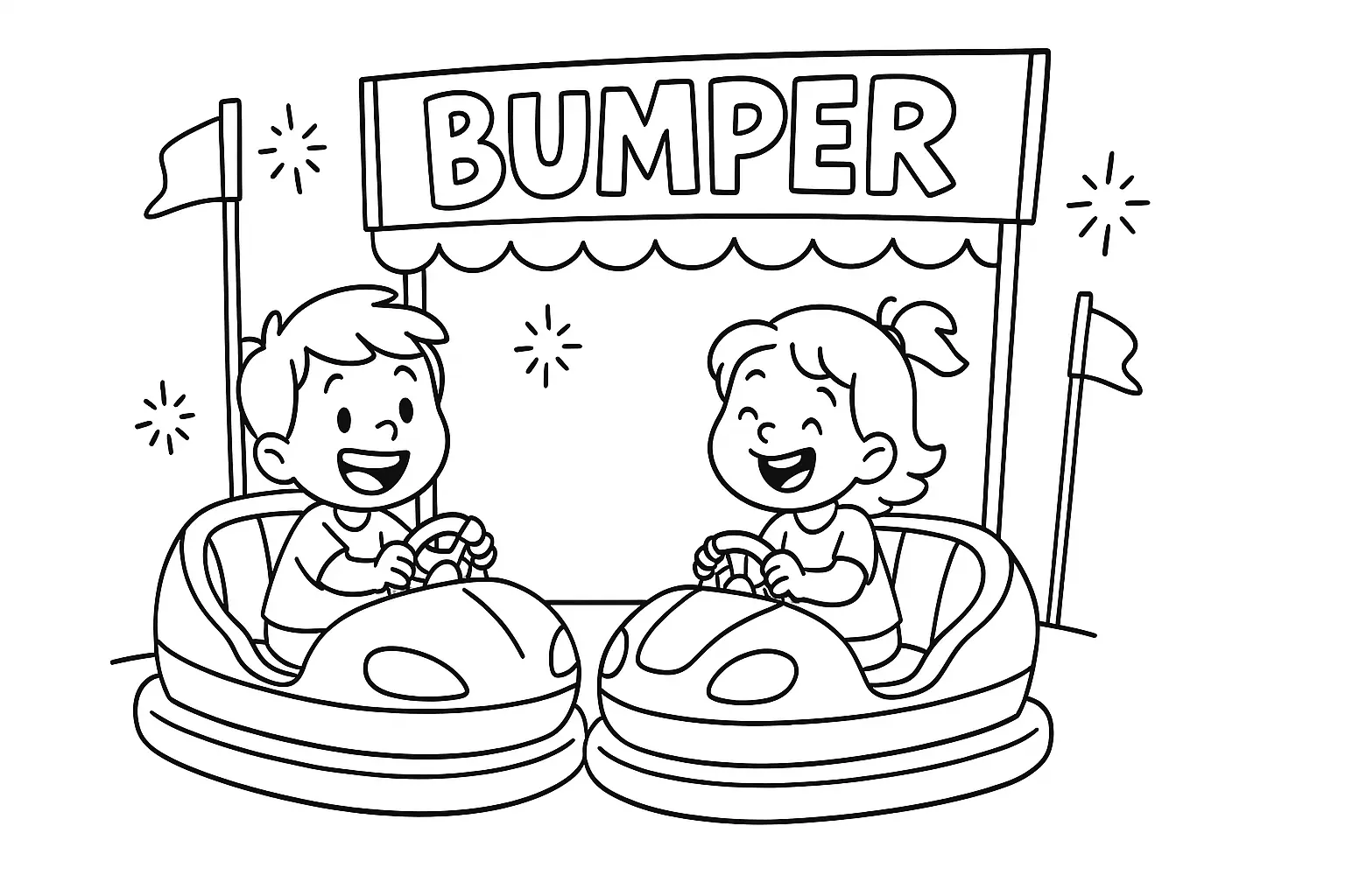 Kostenlose Autoscooter Malvorlage zum Ausmalen