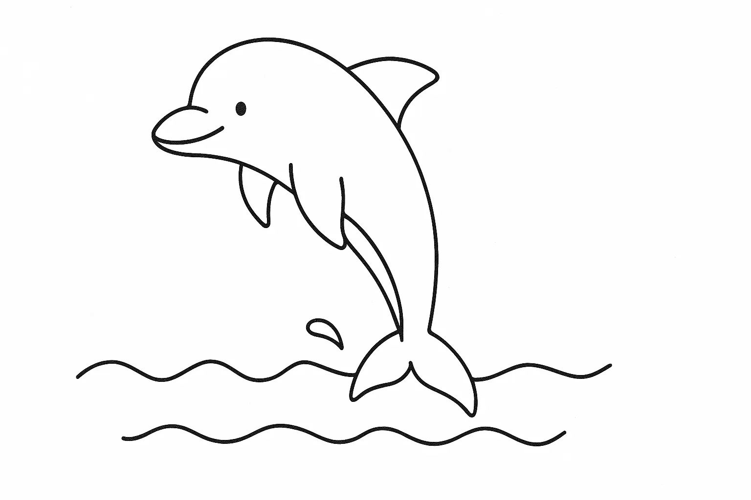 Kostenloses Delfin Ausmalbild für Kinder zum Ausmalen