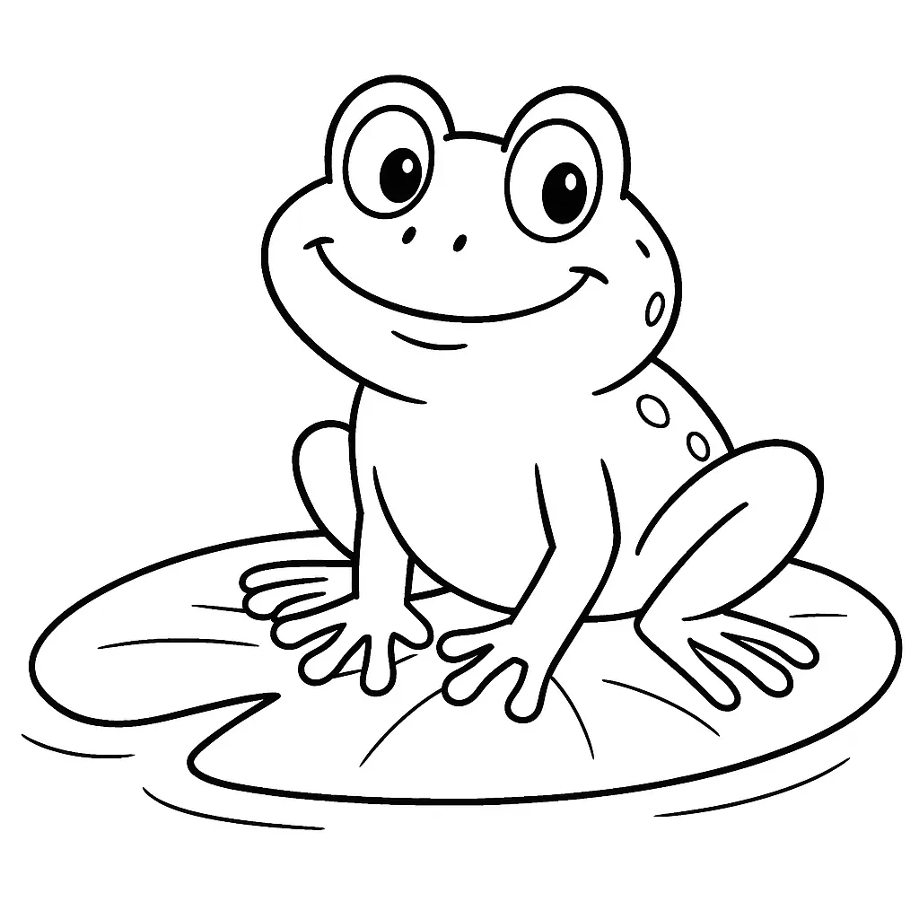 Frosch Malvorlage kostenlos: Ausmalbild im PDF für Kinder