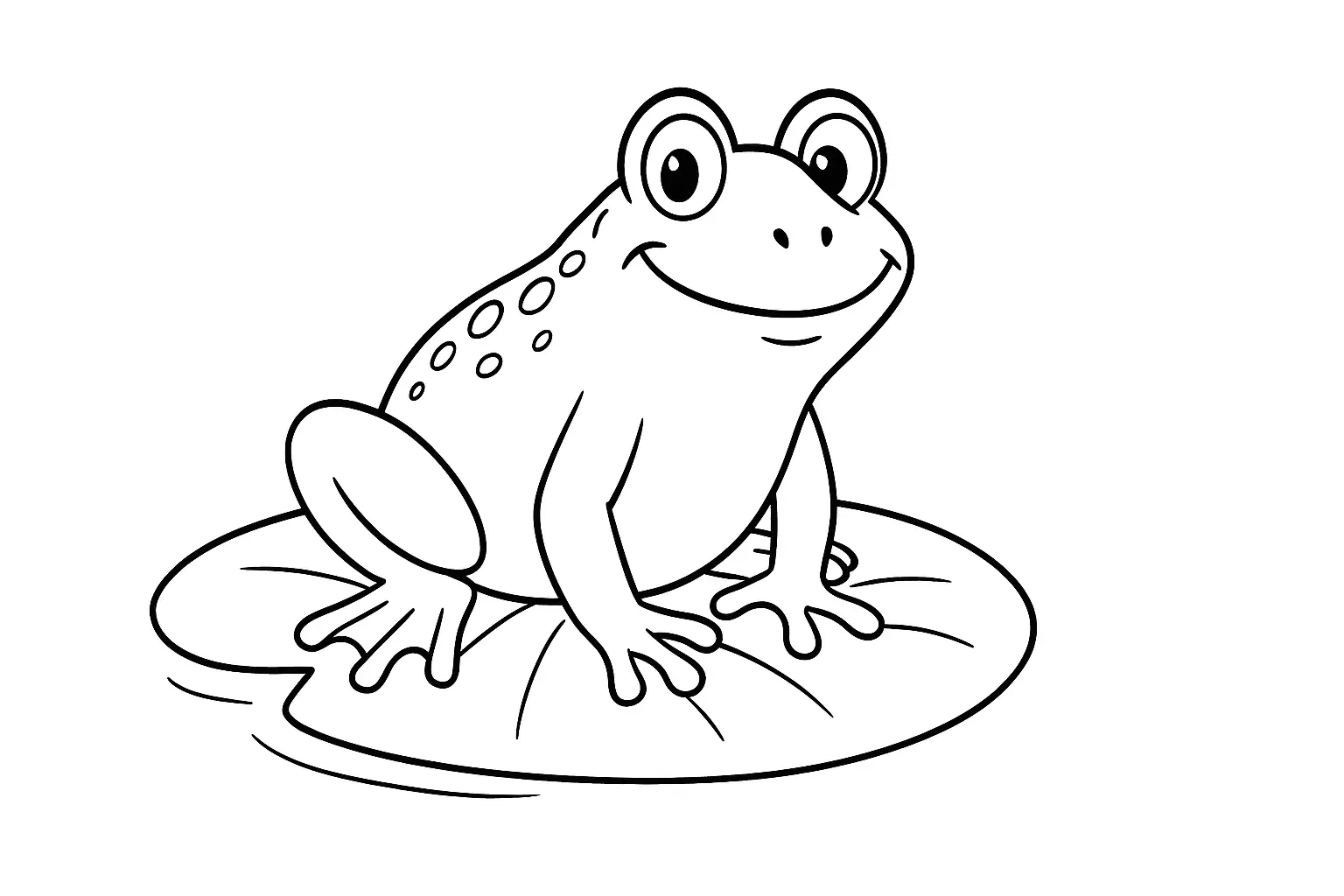 Malvorlage mit Frosch auf Seerosenblatt jetzt ausdrucken