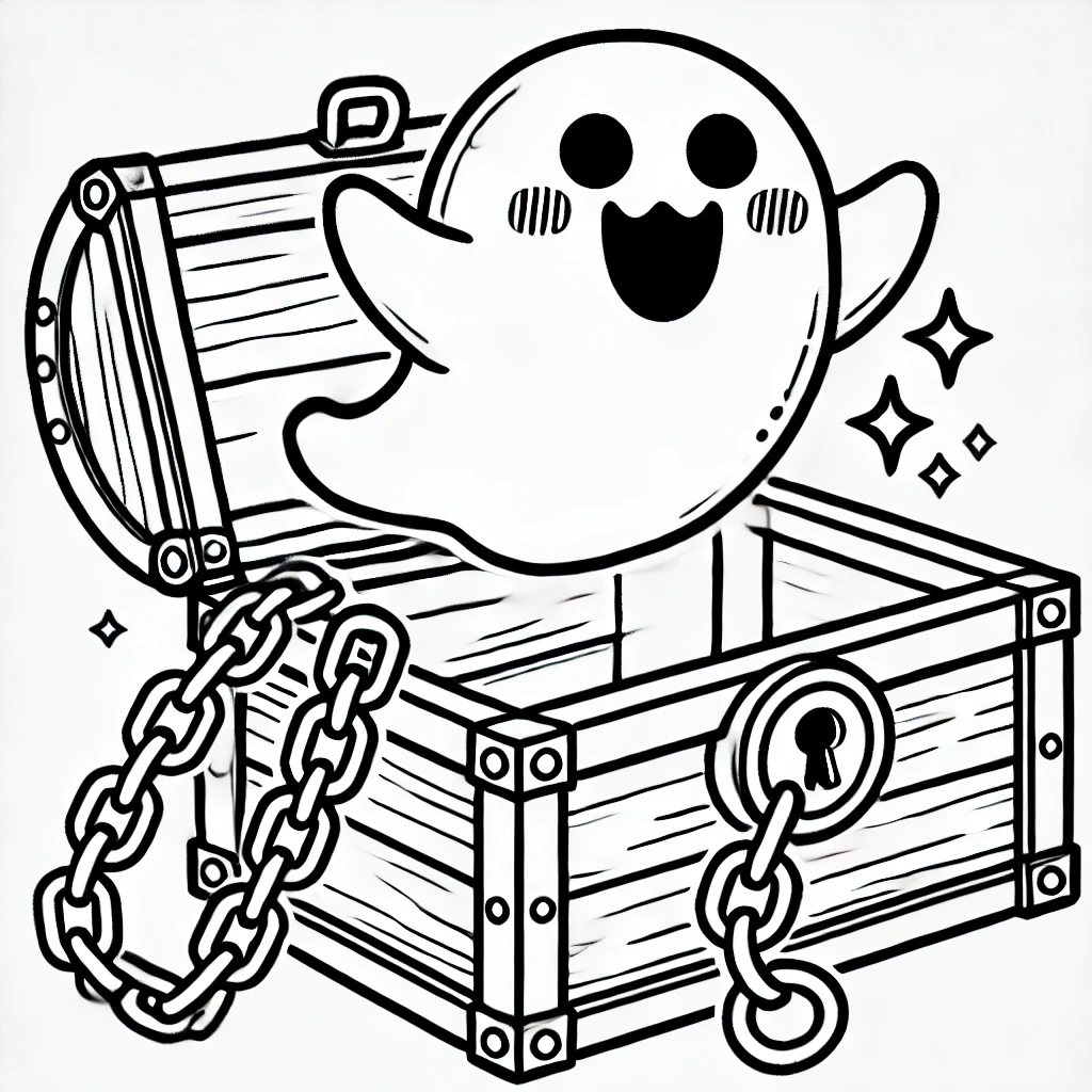 Funny Ghost in the Treasure Chest