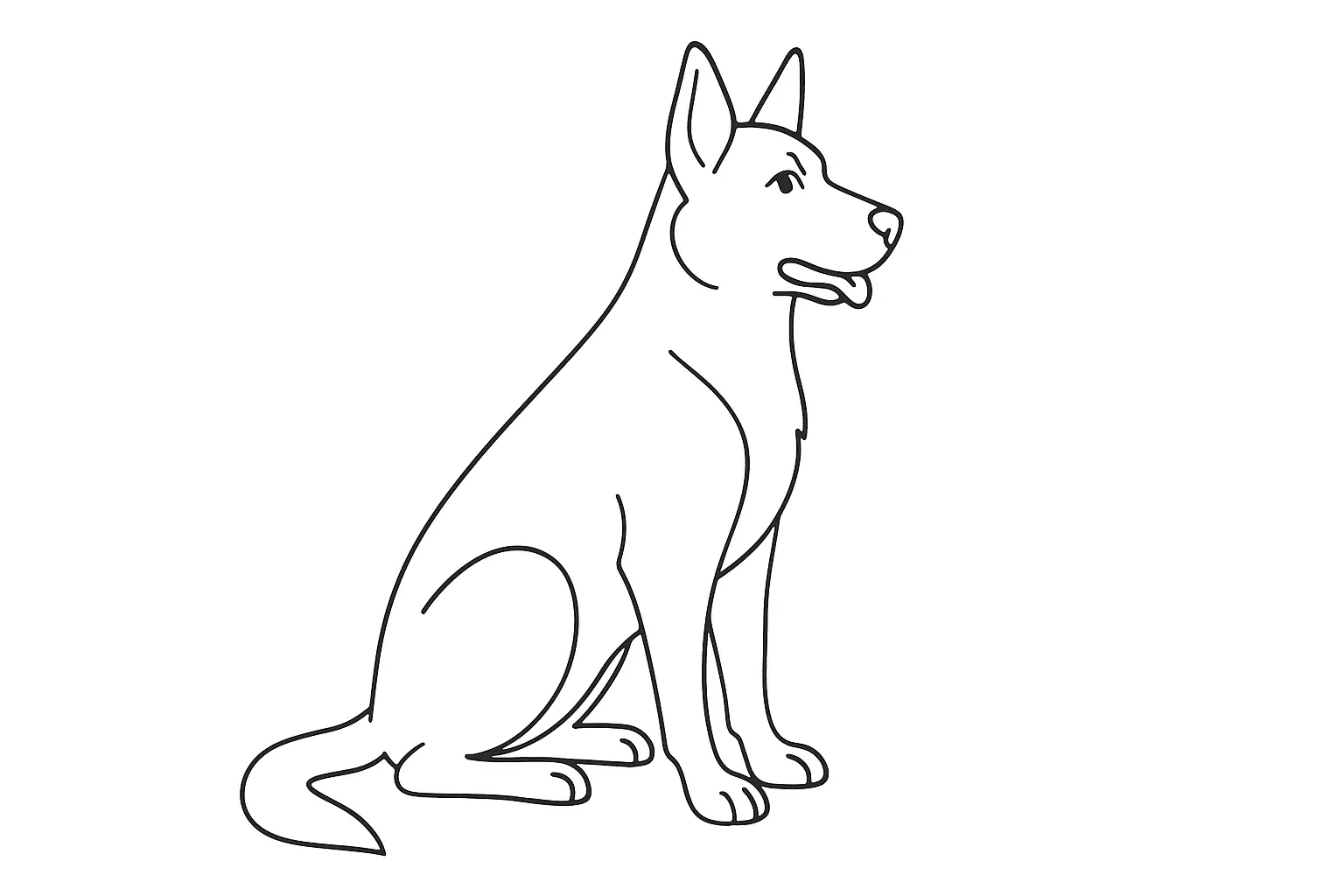 Schäferhund als Malvorlage für Kinder