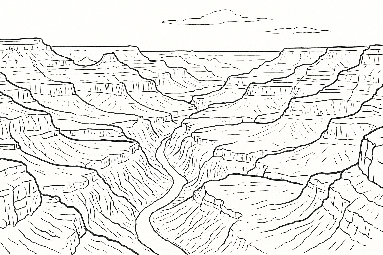 Grand Canyon Coloring Page: A4 PDF to Print, Free