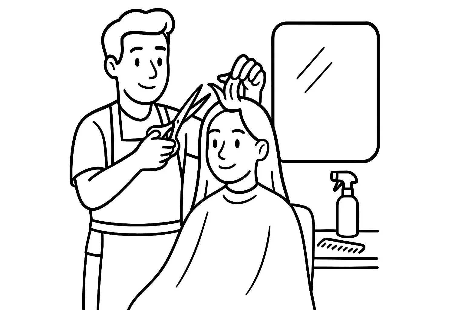 Friseur bei der Arbeit für Kinder