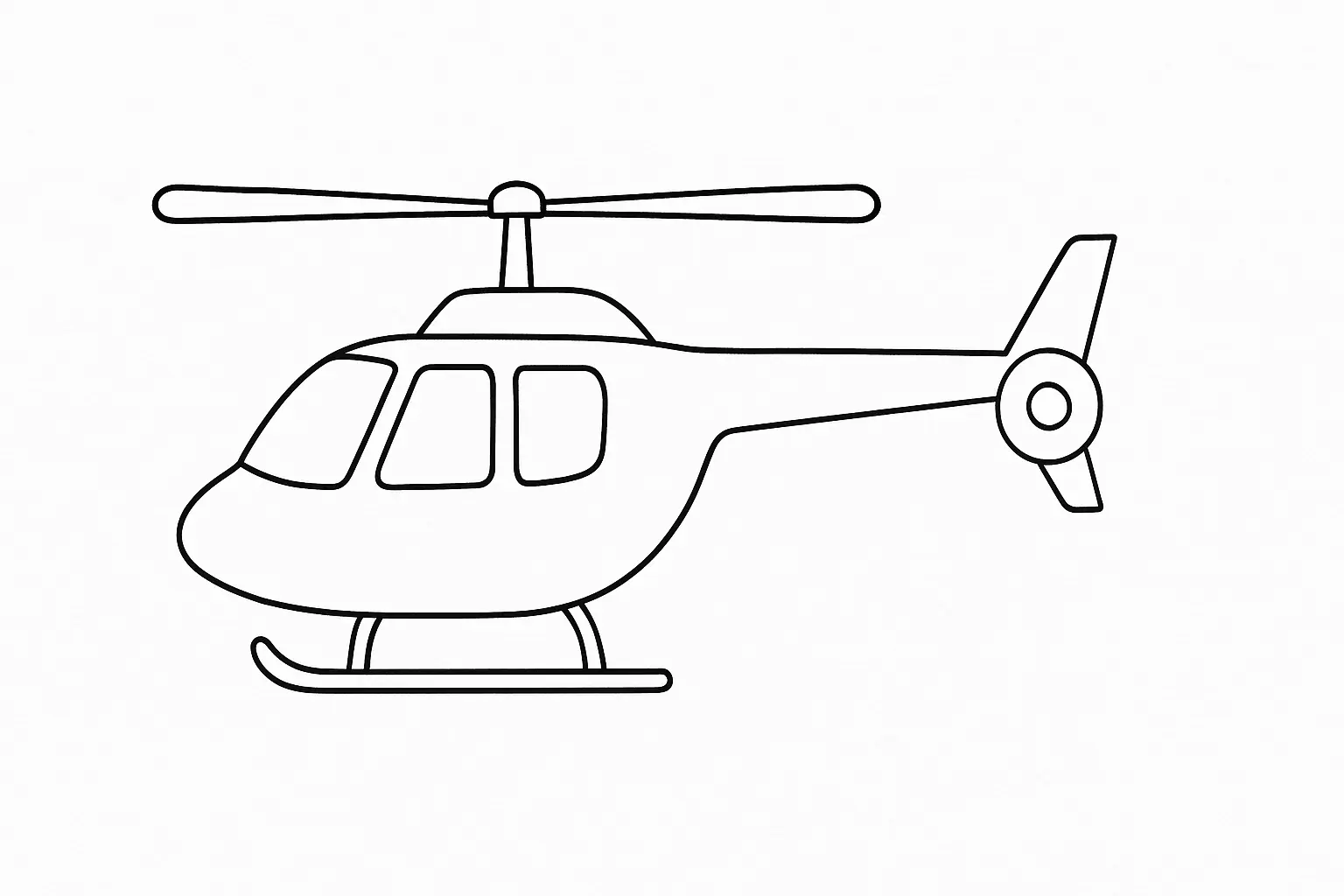 Hubschrauber Ausmalbild – kostenlose Vorlage für Kinder