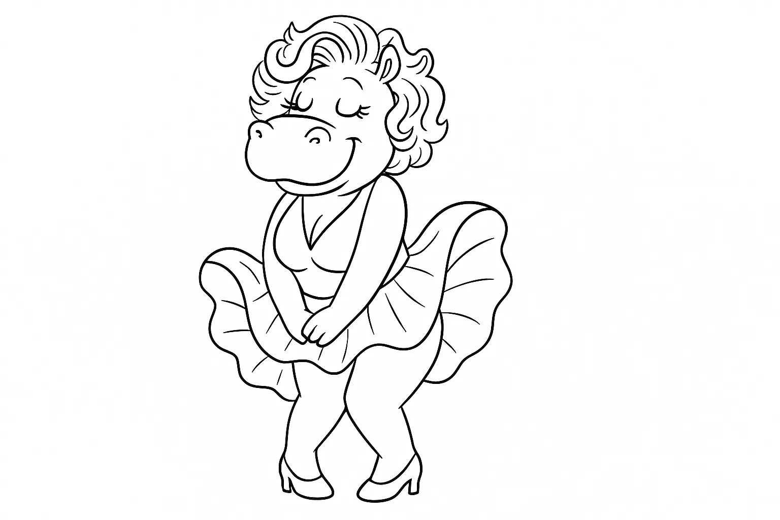 Stilikone mit Hufen – Nilpferd im Monroe-Moment