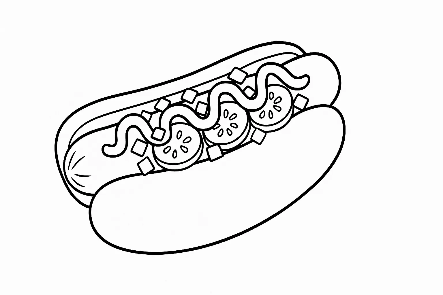 Hot Dog Ausmalbild kostenlos – Vorlage zum Ausdrucken