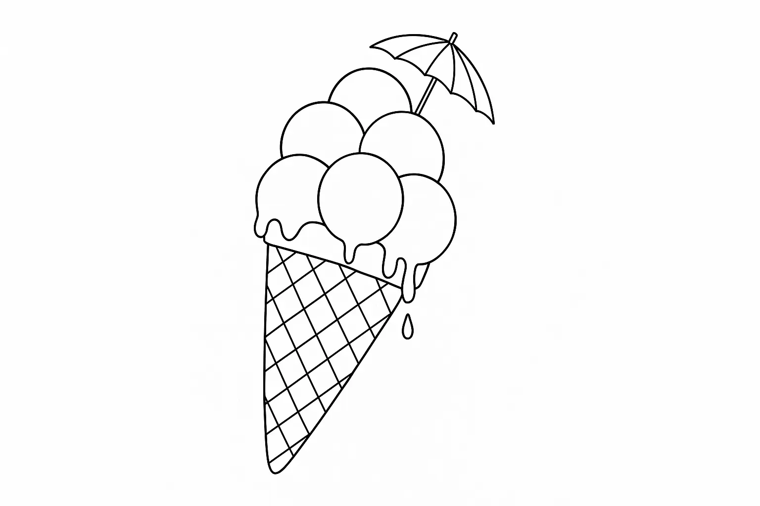 Eiscreme Ausmalbild – Sommerliche Malvorlage für Kinder