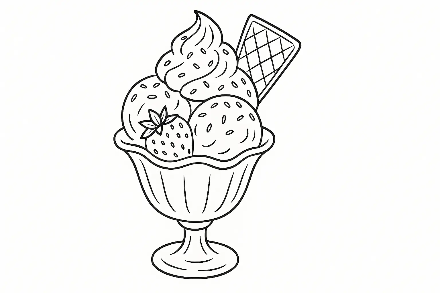 Eisbecher mit Erdbeeren und Streuseln