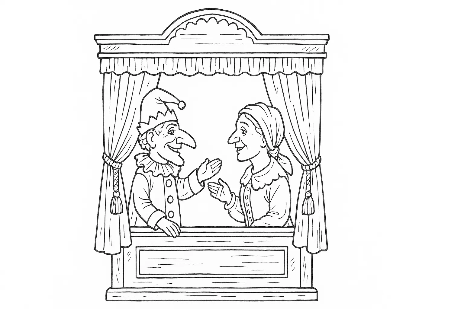 Kasper &amp; Großmutter auf der Bühne – kindgerechtes PDF