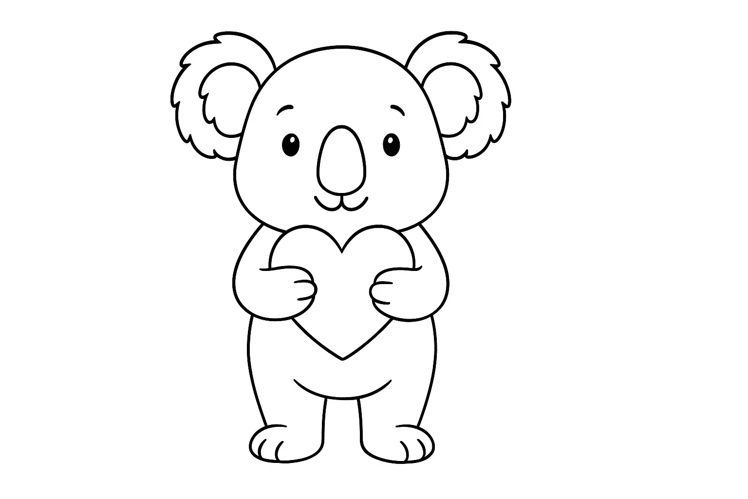 Koala mit Herz – Freundliches Tiermotiv zum Ausmalen