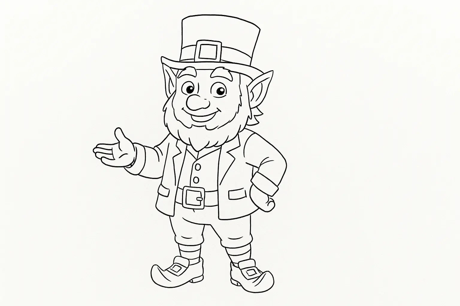 Grüner Kobold Ausmalbild kostenlos zum Ausdrucken im PDF