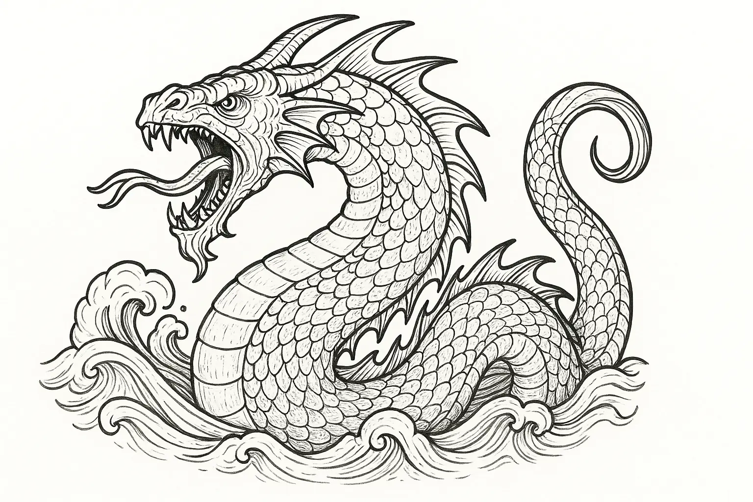 Leviathan Malvorlage: A4-PDF kostenlos zum Ausdrucken