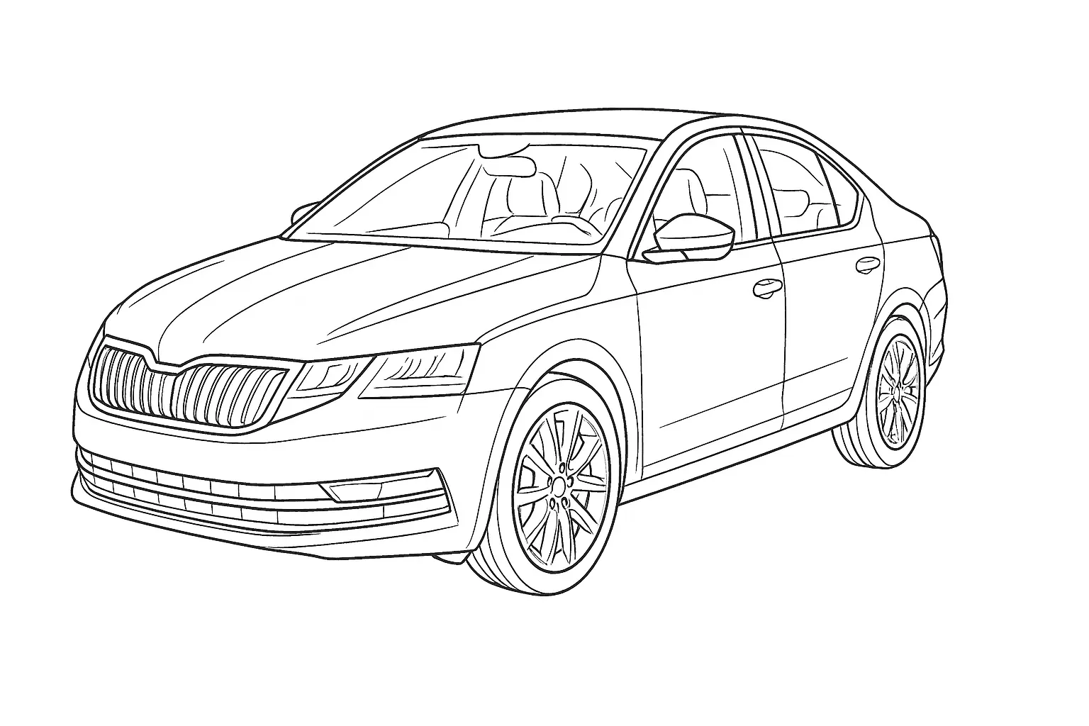 Limousine Ausmalbild: PDF-Malvorlage für Auto-Fans