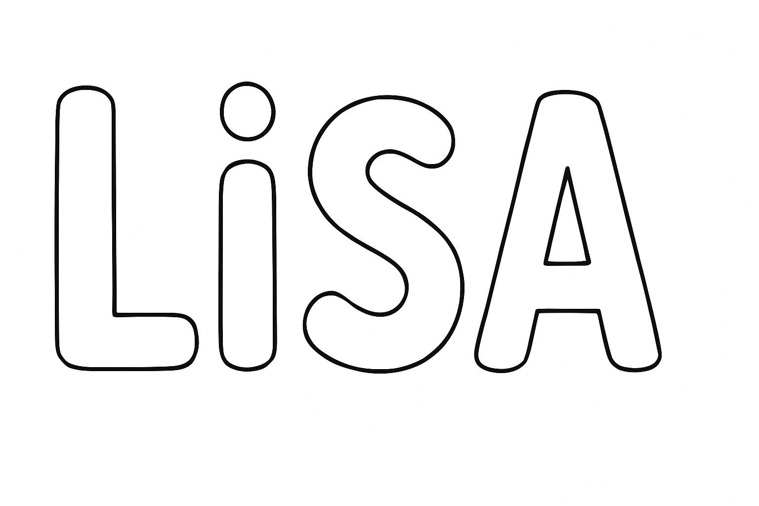 Lisa Letters: Simple Coloring Page for Coloring & Learning