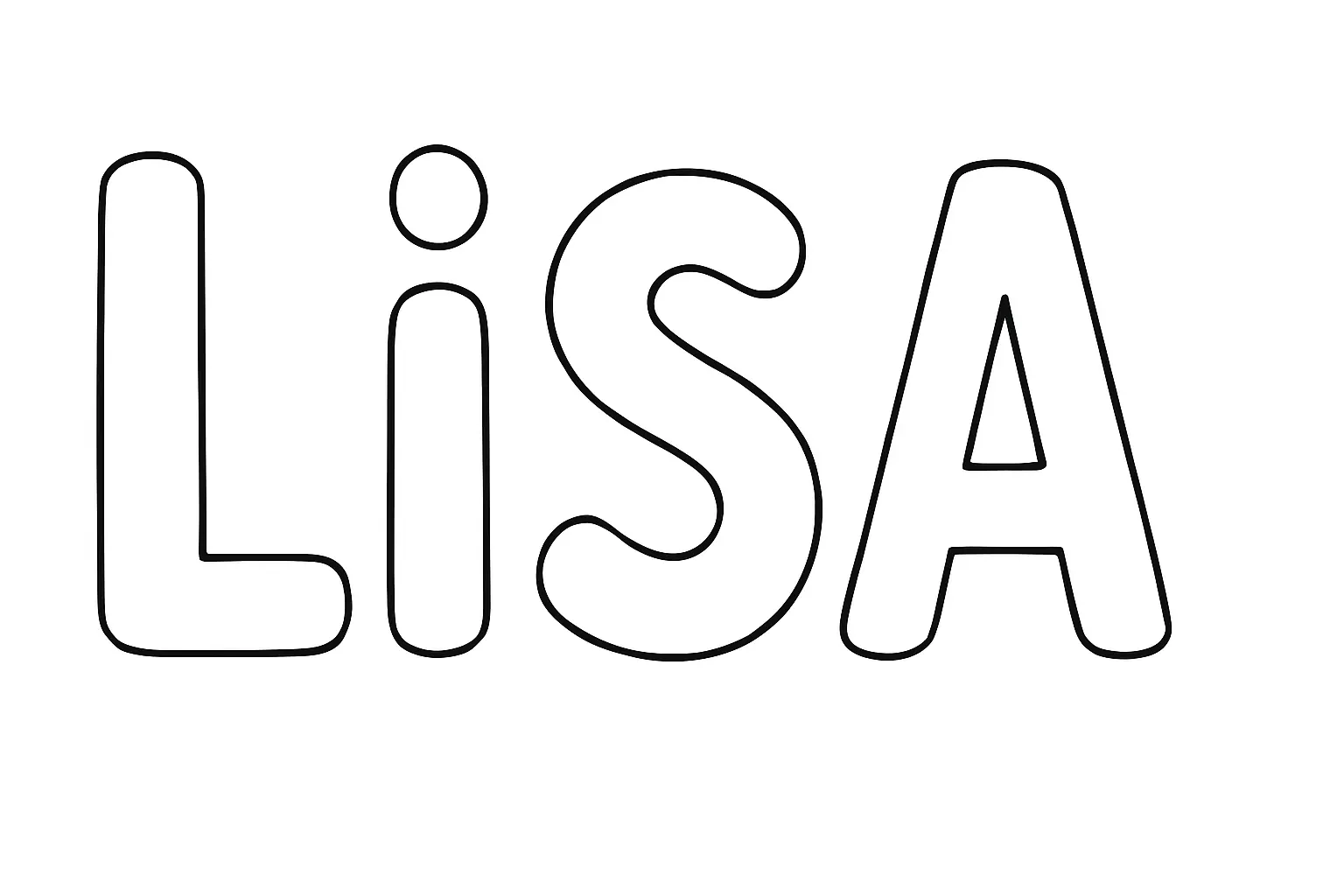 Lisa Buchstaben: einfache Malvorlage zum Ausmalen und Lernen