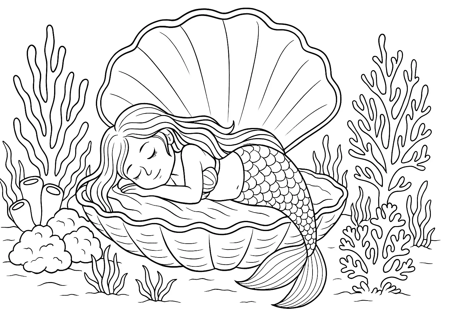Meerjungfrau in Muschel