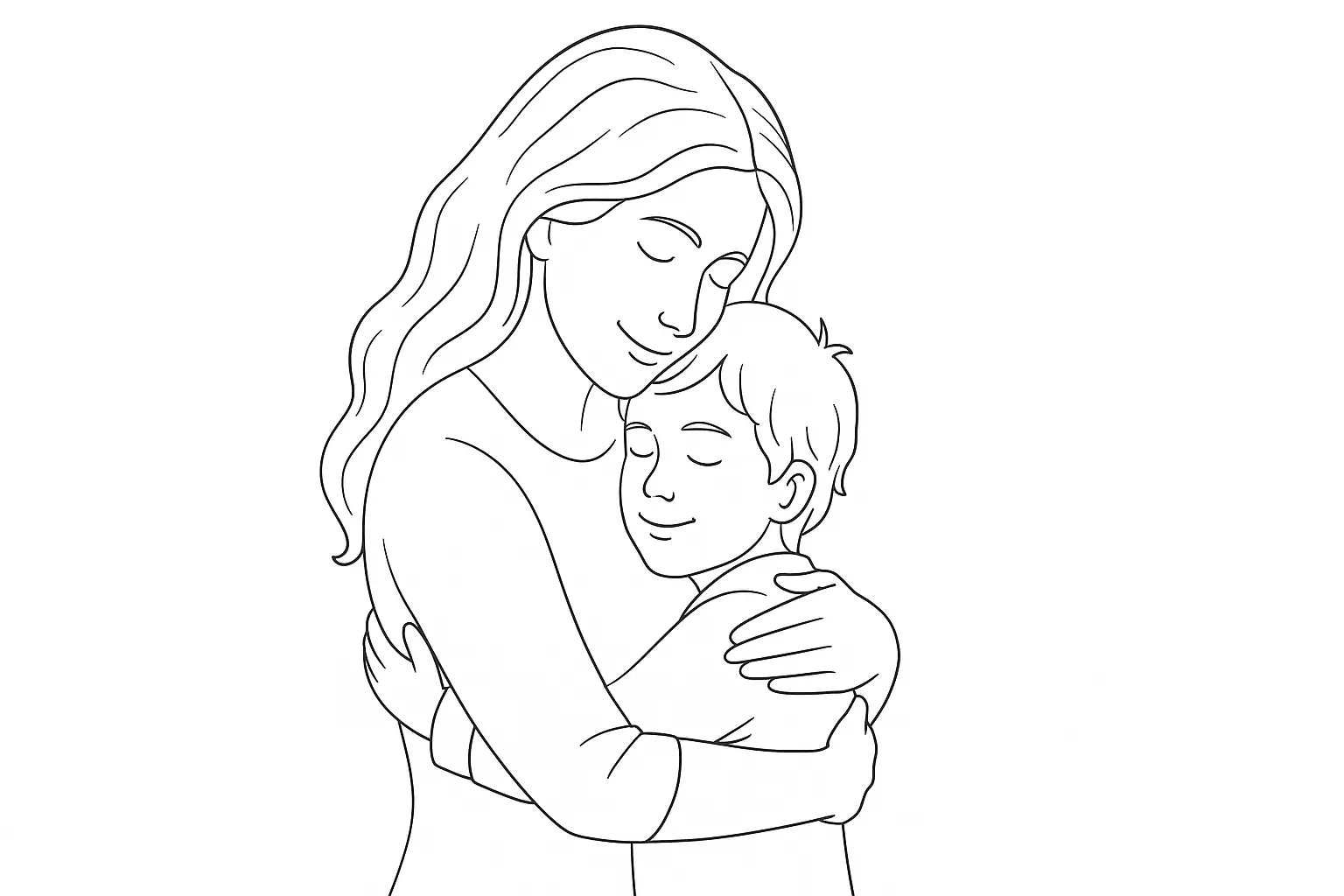 Mutter kuschelt mit Kind zum Muttertag