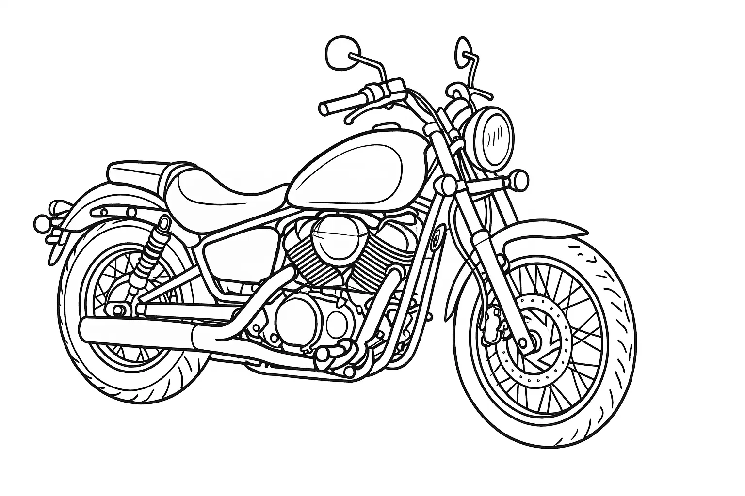 Motorrad Ausmalbild: Kostenlose Malvorlage zum Ausdrucken